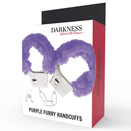 DARKNESS - HANDSCHELLEN AUS METALL MIT LILA GEFÜTTERT - Handschellen für Frauen