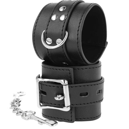 DARKNESS - HANDSCHELLEN AUS SCHWARZEM LEDER - Handschellen für Frauen