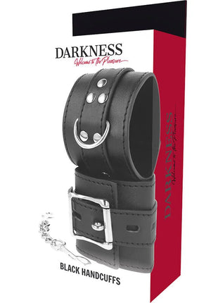 DARKNESS - HANDSCHELLEN AUS SCHWARZEM LEDER - Handschellen für Frauen