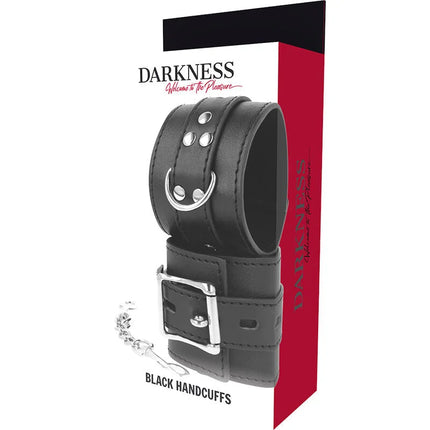 DARKNESS - HANDSCHELLEN AUS SCHWARZEM LEDER - Handschellen für Frauen