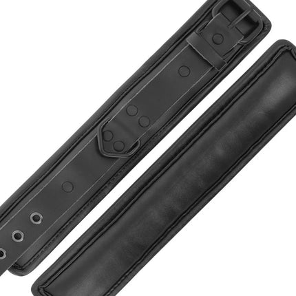 DARKNESS - HANDSCHELLEN UND KRAGEN AUS SCHWARZEM LEDER - Bondage-Sets