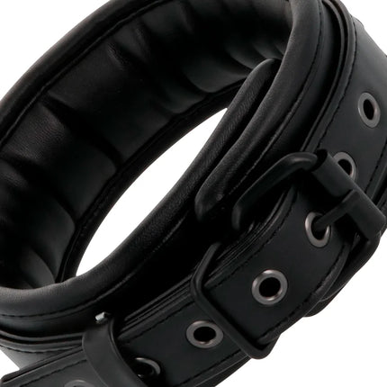DARKNESS - HANDSCHELLEN UND KRAGEN AUS SCHWARZEM LEDER - Bondage-Sets