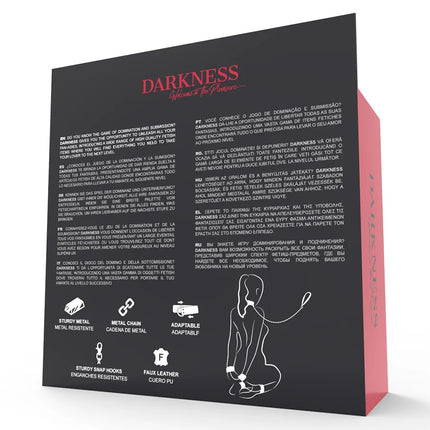 DARKNESS - HANDSCHELLEN UND KRAGEN AUS SCHWARZEM LEDER - Bondage-Sets