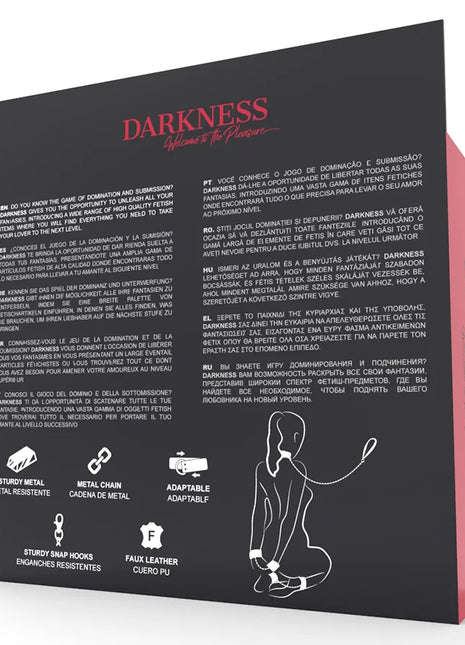 DARKNESS - HANDSCHELLEN UND KRAGEN AUS SCHWARZEM LEDER - Bondage-Sets