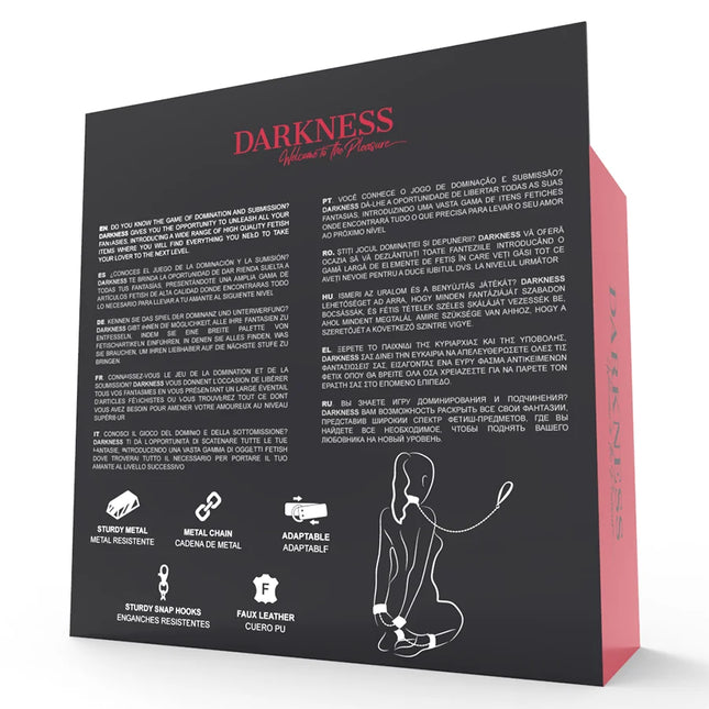 DARKNESS - HANDSCHELLEN UND KRAGEN AUS SCHWARZEM LEDER - Bondage-Sets