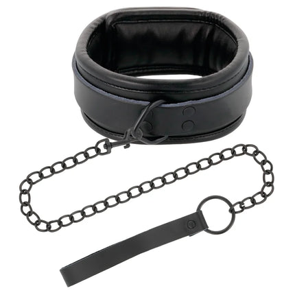 DARKNESS - HANDSCHELLEN UND KRAGEN AUS SCHWARZEM LEDER - Bondage-Sets