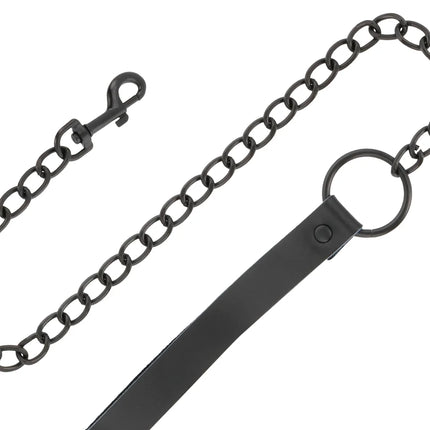 DARKNESS - HANDSCHELLEN UND KRAGEN AUS SCHWARZEM LEDER - Bondage-Sets