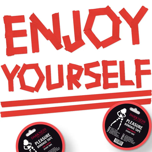 DARKNESS - KLEBENDES ROTES BONDAGEBAND 15M - Befestigungsbänder