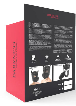 DARKNESS - NEOPREN-HUNDEMASKE MIT ABNEHMBARER MAULE L - BDSM Masken