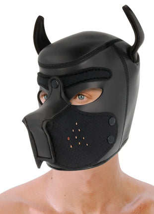 DARKNESS - NEOPREN-HUNDEMASKE MIT ABNEHMBARER MAULE L - BDSM Masken