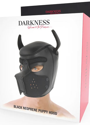 DARKNESS - NEOPREN-HUNDEMASKE MIT ABNEHMBARER MAULE L - BDSM Masken