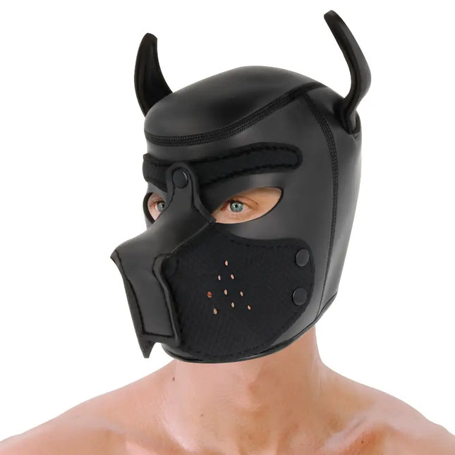 DARKNESS - NEOPREN-HUNDEMASKE MIT ABNEHMBARER MAULE M - BDSM Masken