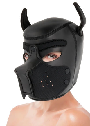DARKNESS - NEOPREN-HUNDEMASKE MIT ABNEHMBARER MAULE M - BDSM Masken