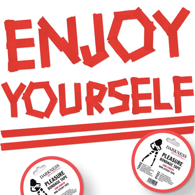 DARKNESS - NICHT KLEBENDES ROTES BONDAGEBAND 15 M - Befestigungsbänder