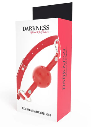 DARKNESS - ROTER ATMUNGSAKTIVER KNEBEL - Ballgag