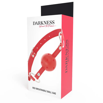 DARKNESS - ROTER ATMUNGSAKTIVER KNEBEL - Ballgag