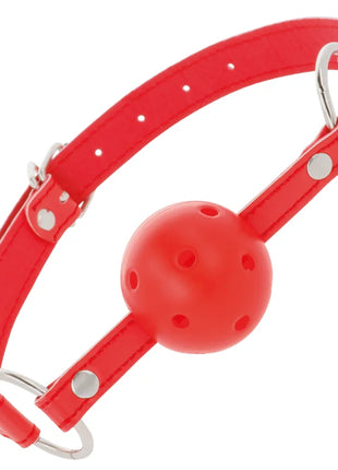 DARKNESS - ROTER ATMUNGSAKTIVER KNEBEL - Ballgag