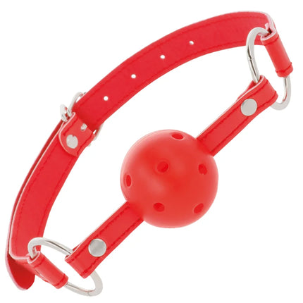 DARKNESS - ROTER ATMUNGSAKTIVER KNEBEL - Ballgag