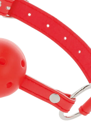 DARKNESS - ROTER ATMUNGSAKTIVER KNEBEL - Ballgag