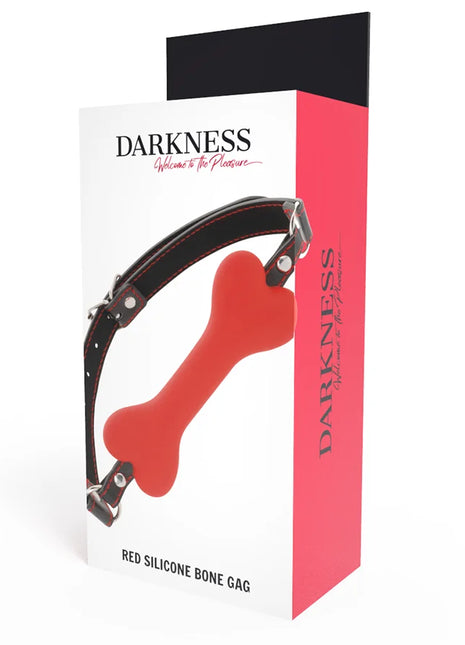 DARKNESS - ROTER KNOCHEN-SILIKON-Knebel - Mundknebel