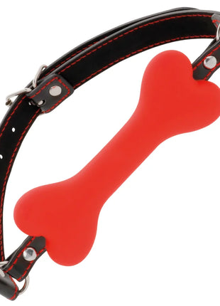 DARKNESS - ROTER KNOCHEN-SILIKON-Knebel - Mundknebel