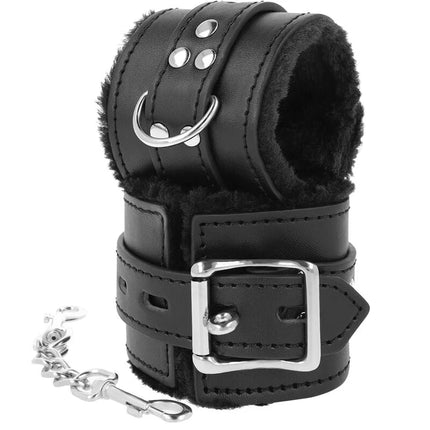 DARKNESS - SCHWARZ GEFÜTTERTE BDSM-HANDSCHELLEN - Handschellen für Frauen