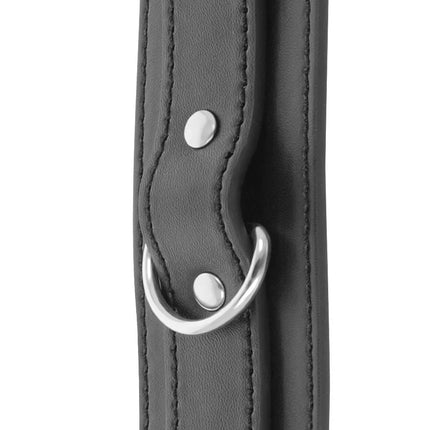 DARKNESS - SCHWARZE VERSTELLBARE HANDSCHELLEN MIT DOPPELTEM VERSTÄRKUNGSBAND - Handschellen für Frauen