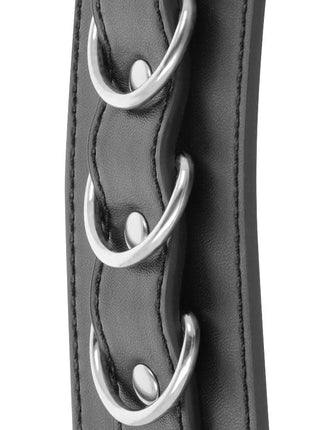 DARKNESS - SCHWARZE VERSTELLBARE LEDER-KNÖCHEL-HANDSCHELLEN - Handschellen für Frauen