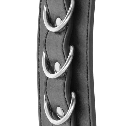 DARKNESS - SCHWARZE VERSTELLBARE LEDER-KNÖCHEL-HANDSCHELLEN - Handschellen für Frauen