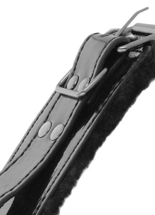 DARKNESS - SCHWARZE VERSTELLBARE LEDERHANDSCHELLEN MIT VORHNGESCHLOSS - Handschellen für Frauen