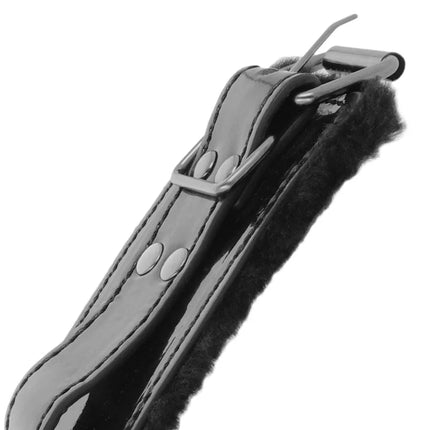 DARKNESS - SCHWARZE VERSTELLBARE LEDERHANDSCHELLEN MIT VORHNGESCHLOSS - Handschellen für Frauen