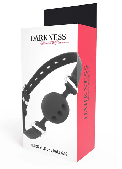 DARKNESS - SCHWARZER ATMUNGSAKTIVER SILIKON-KNEBEL - Ballgag