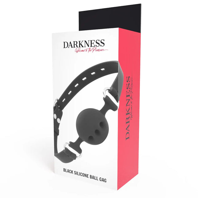 DARKNESS - SCHWARZER ATMUNGSAKTIVER SILIKON-KNEBEL - Ballgag