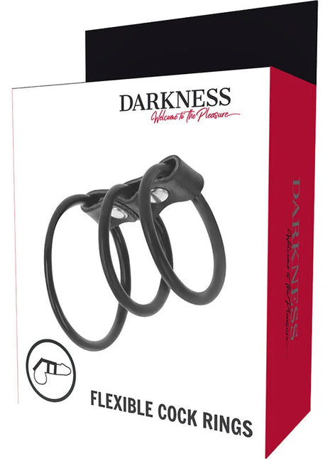 DARKNESS - SET AUS 3 FLEXIBLEN PENISRINGEN - Penisring ohne Vibration