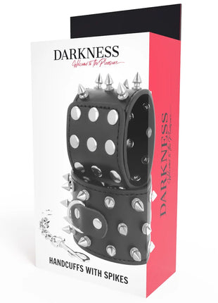 DARKNESS - SKULLS AND BONES SCHWARZE HANDSCHELLEN MIT SPIKES - Handschellen für Frauen