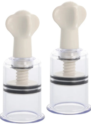 Dunkelheit transparenter nipplesauger mit 3,1 cm durchmesser aus klarem plastik mit cremefarbenen griffen und schwarzen dichtungen