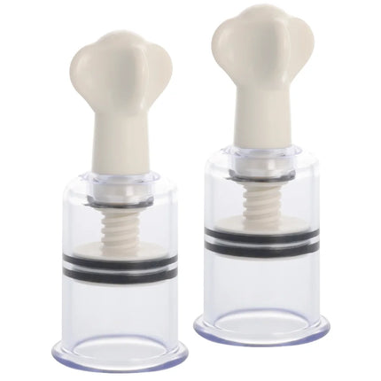 Dunkelheit transparenter nipplesauger mit 3,1 cm durchmesser aus klarem plastik mit cremefarbenen griffen und schwarzen dichtungen