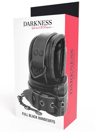 DARKNESS - VERSTELLBARE HANDSCHELLEN AUS SCHWARZEM LEDER - Handschellen für Frauen