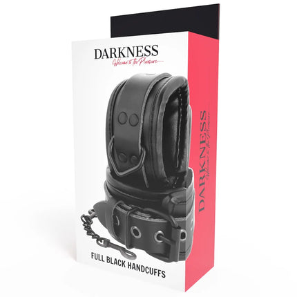 DARKNESS - VERSTELLBARE HANDSCHELLEN AUS SCHWARZEM LEDER - Handschellen für Frauen