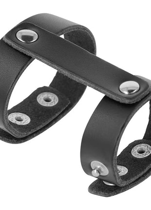 DARKNESS - VERSTELLBARER PENIS- UND HODENRING AUS LEDER - Penisring ohne Vibration