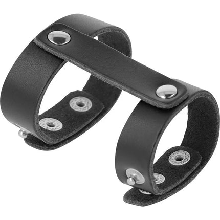 DARKNESS - VERSTELLBARER PENIS- UND HODENRING AUS LEDER - Penisring ohne Vibration