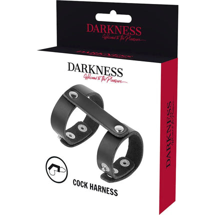DARKNESS - VERSTELLBARER PENIS- UND HODENRING AUS LEDER - Penisring ohne Vibration