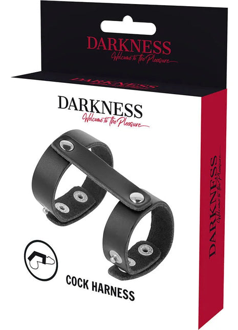 DARKNESS - VERSTELLBARER PENIS- UND HODENRING AUS LEDER - Penisring ohne Vibration