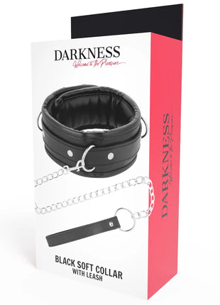 DARKNESS - WEICHE LEDER-HALSKETTE MIT KETTE - Halskette