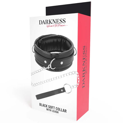 DARKNESS - WEICHE LEDER-HALSKETTE MIT KETTE - Halskette