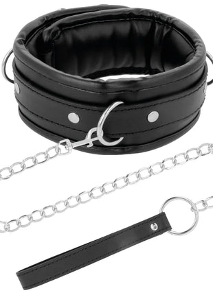 DARKNESS - WEICHE LEDER-HALSKETTE MIT KETTE - Halskette