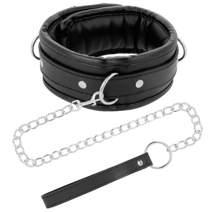 DARKNESS - WEICHE LEDER-HALSKETTE MIT KETTE - Halskette