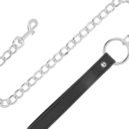DARKNESS - WEICHE LEDER-HALSKETTE MIT KETTE - Halskette