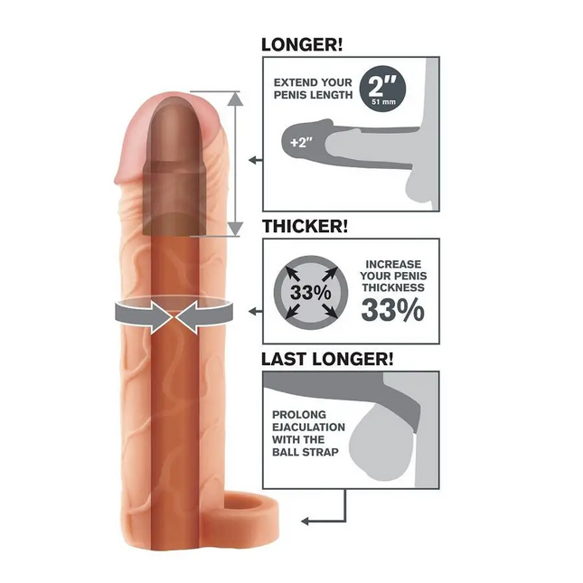 FANTASY X- TENSIONS - PERFECT 2 EXTENSION BALL STRAP SKIN - Penishüllen mit Verlängerung