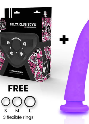 DELTA CLUB - TOYS ARNES + DONG LILA SILIKON 20 CM -O- 4 CM